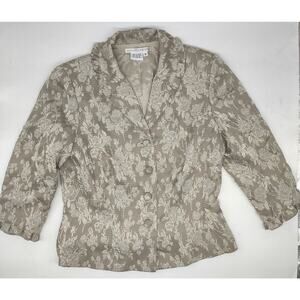 Maggy London, Gold 4 Button Blazer Lined, Women's Gold Jacket, Size 8